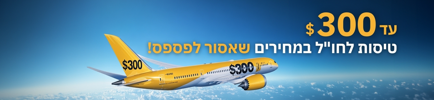 טיסות עד 300 דולר